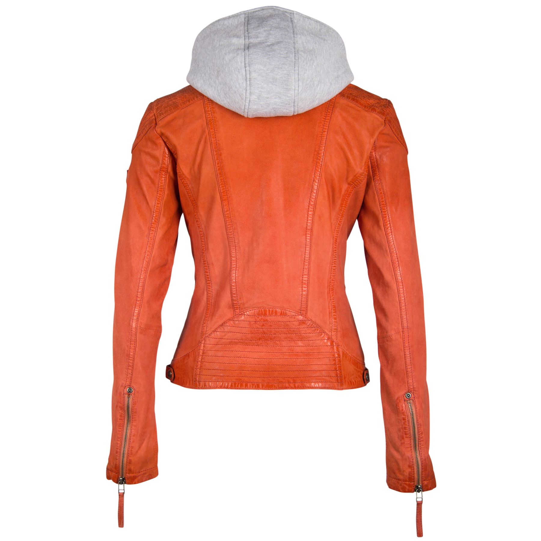 Biker Lederjacke mit Kapuze